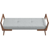 Cora - Mid-Century Modern Gray Bench - Gray by Ashcroft Furniture | Bel Furniture