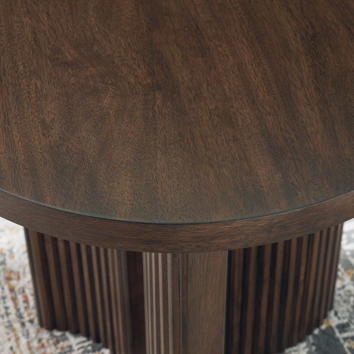 Korestone - Dark Brown - Round End Table by Signature Design by Ashley® | Bel Furniture