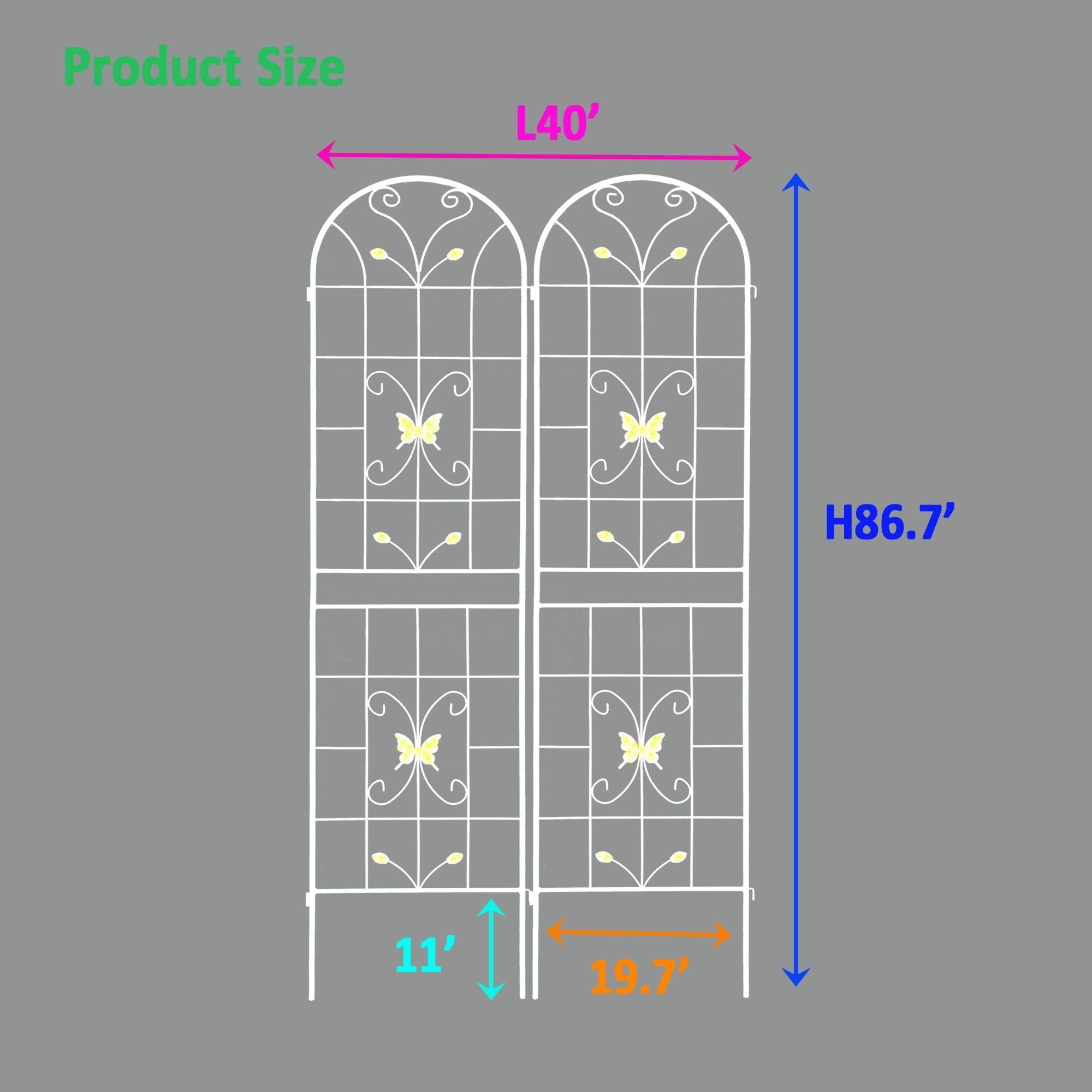 Garden Metal Trellis Rustproof Trellis For Climbing Plants Outdoor Flower Support