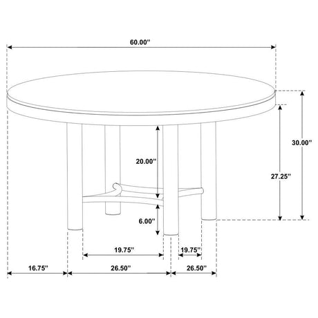 Arini - 60" Round Wood Dining Room Table - Sand Wash
