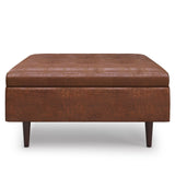 Shay - Large Square Coffee Table Storage Ottoman Mid-Century Style