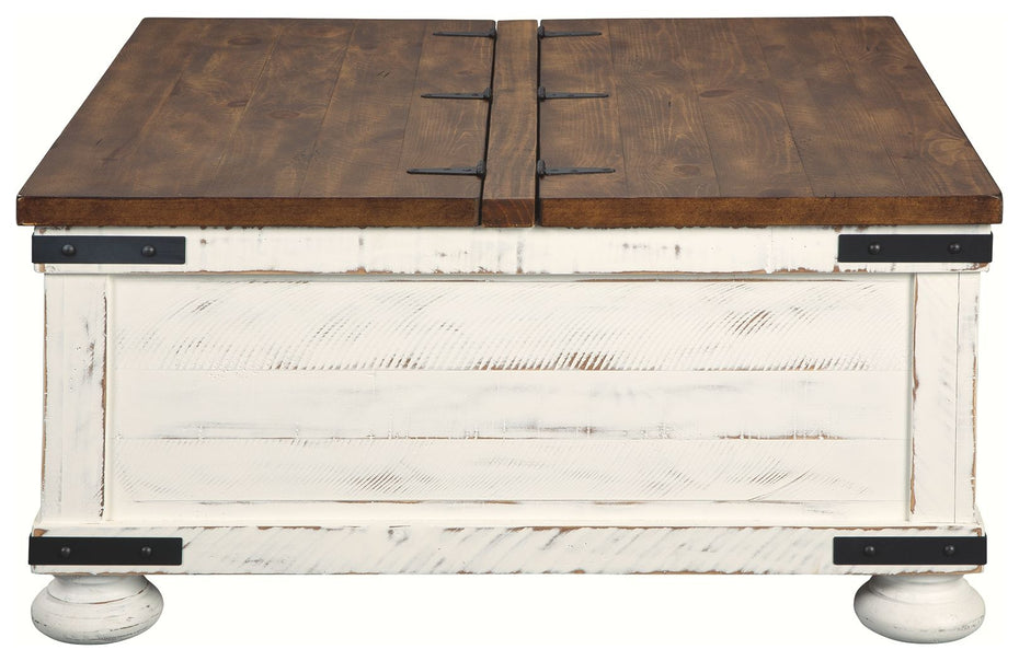 Wystfield - White / Brown - Cocktail Table With Storage
