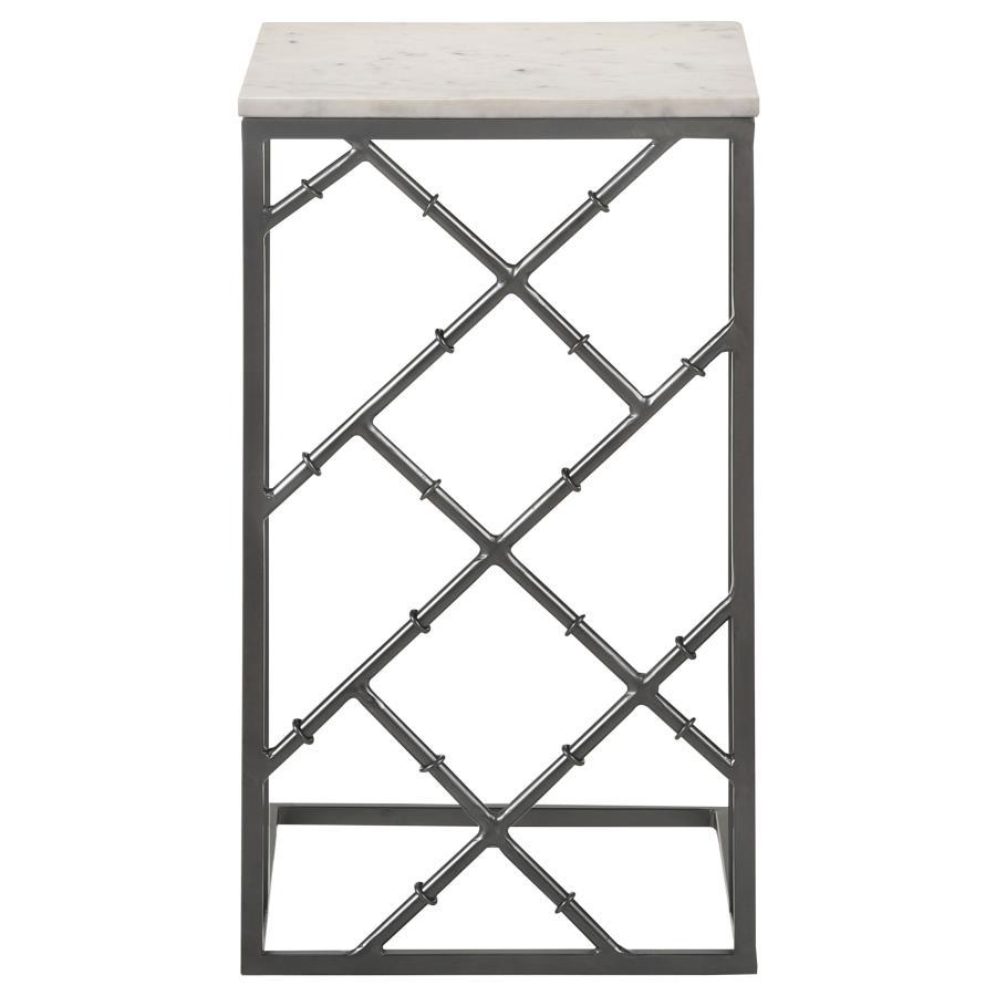 Angeliki - Marble Top C-Shape Sofa Side Table