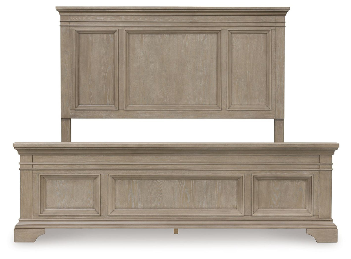 Vallardia - King Panel Bed - Light Grayish Brown