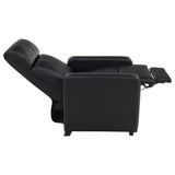 Toohey - Upholstered Home Theater Push Back Recliner - Black by CoasterEveryday | Bel Furniture