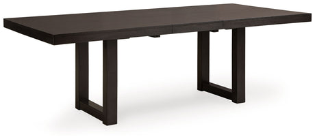 Neymorton - Dark Grayish Brown - Rectangular Dining Room Butterfly Extension Table by Signature Design by Ashley® | Bel Furniture