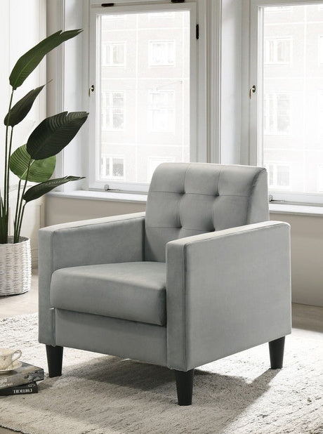Hale - Velvet Accent Armchair With Tufting by Lilola Home | Bel Furniture