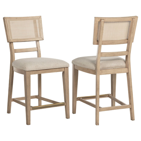 Kailani - Radio Weave Cane Counter Dining Side Chair (Set of 2) - Beige Oak by Coaster Fine Furniture | Bel Furniture
