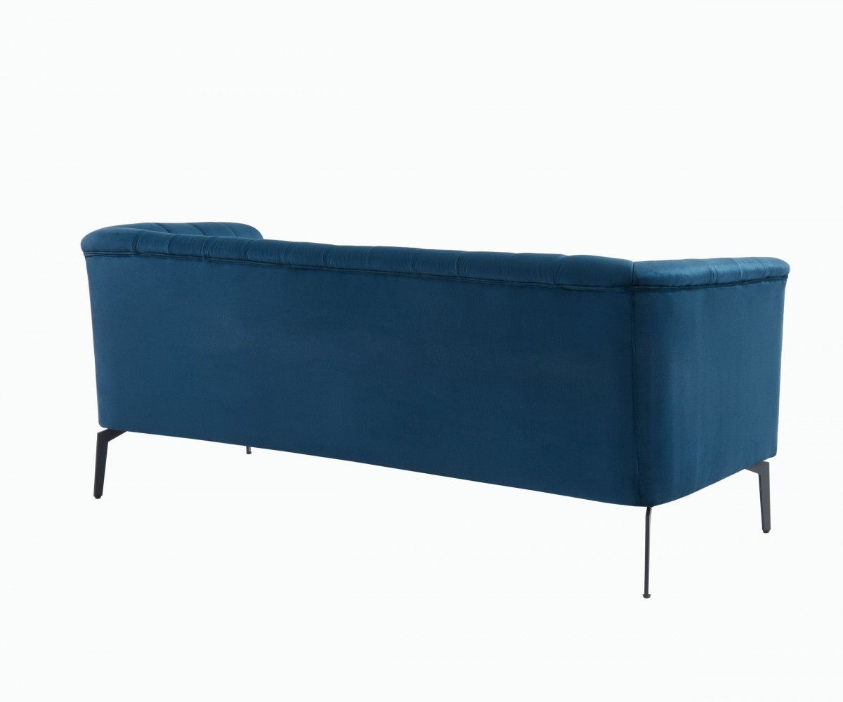 Sofa With Silver Legs - Blue