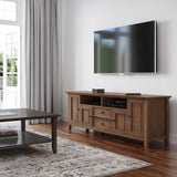 Amherst - Wide TV Media Stand - Rustic Natural Aged Brown by Simpli-Home | Bel Furniture