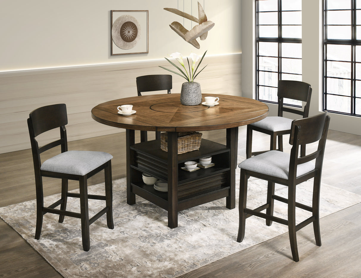Oakly - Counter Height Chair (Set of 2) - Pearl Silver / Charcoal