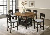 Oakly - Counter Height Table - Charcoal / Light Brown