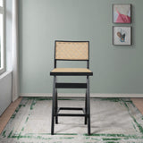 Keira - Bar Stool (Set of 2) - Black / Rattan by Ashcroft Furniture | Bel Furniture