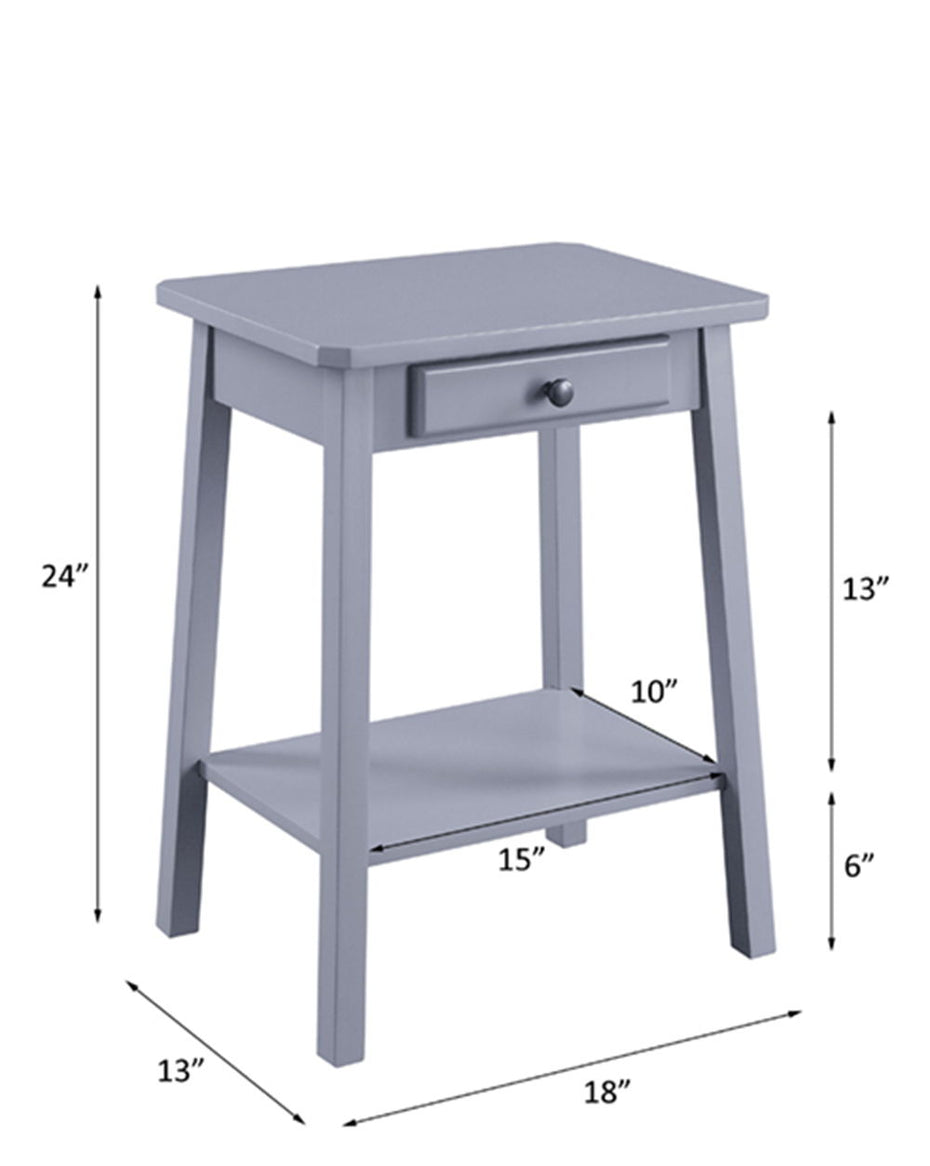 Kaife - Accent Table With Display And Utility Function - Gray