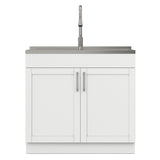 Modern Shaker All-In-One Laundry Utility Sink And Cabinet With Pull-Out Faucet