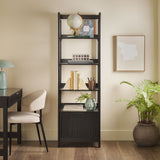 Transitional Narrow Bookshelf With Drawer On Bottom by Walker Edison | Bel Furniture
