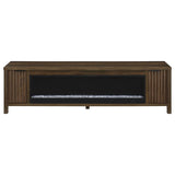 Carey - 79" TV Stand Fireplace Media Console - Dark Pine