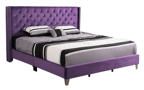 Upholstered Nailhead Trim Chic Bed - view 13