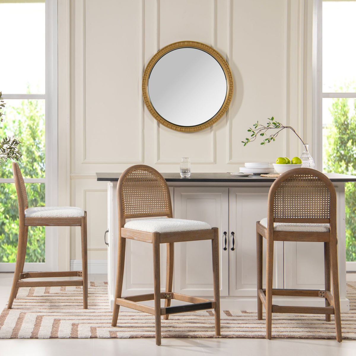 Panama - Curved Back Cane Counter Stool (Set of 2) - view 2