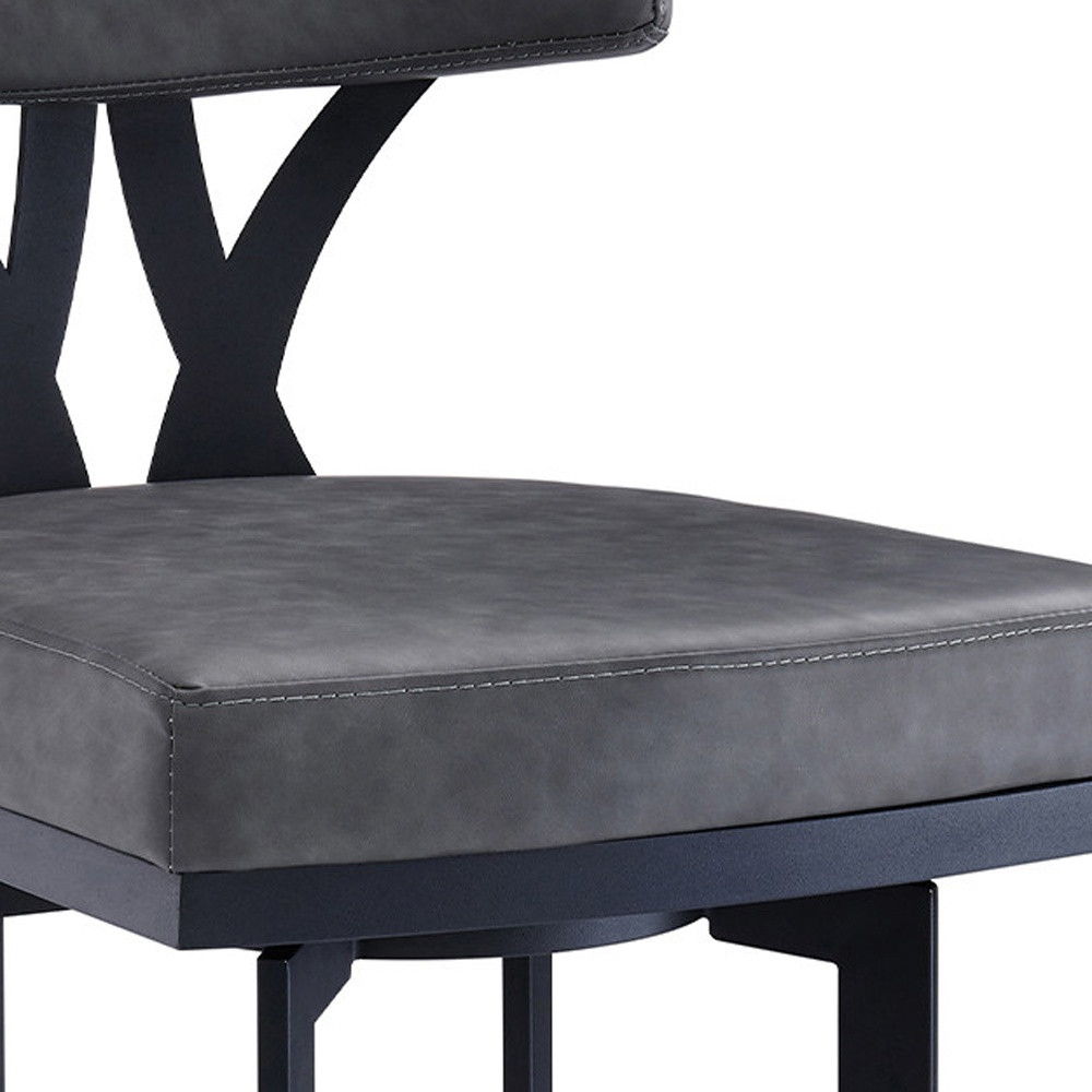 38" Low Back Counter Height Bar Chair - Gray / Black