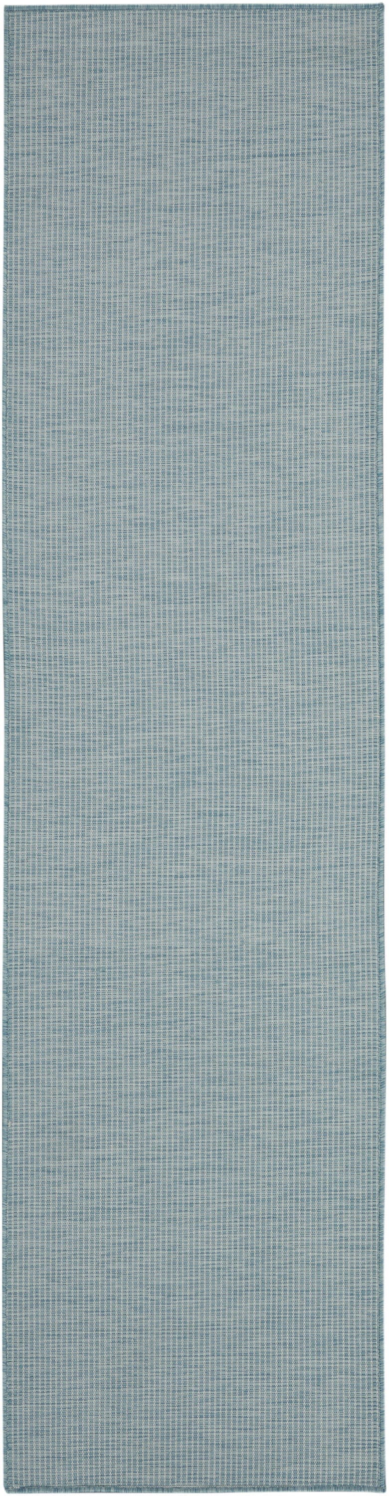 8' Power Loom Runner Rug - Aqua