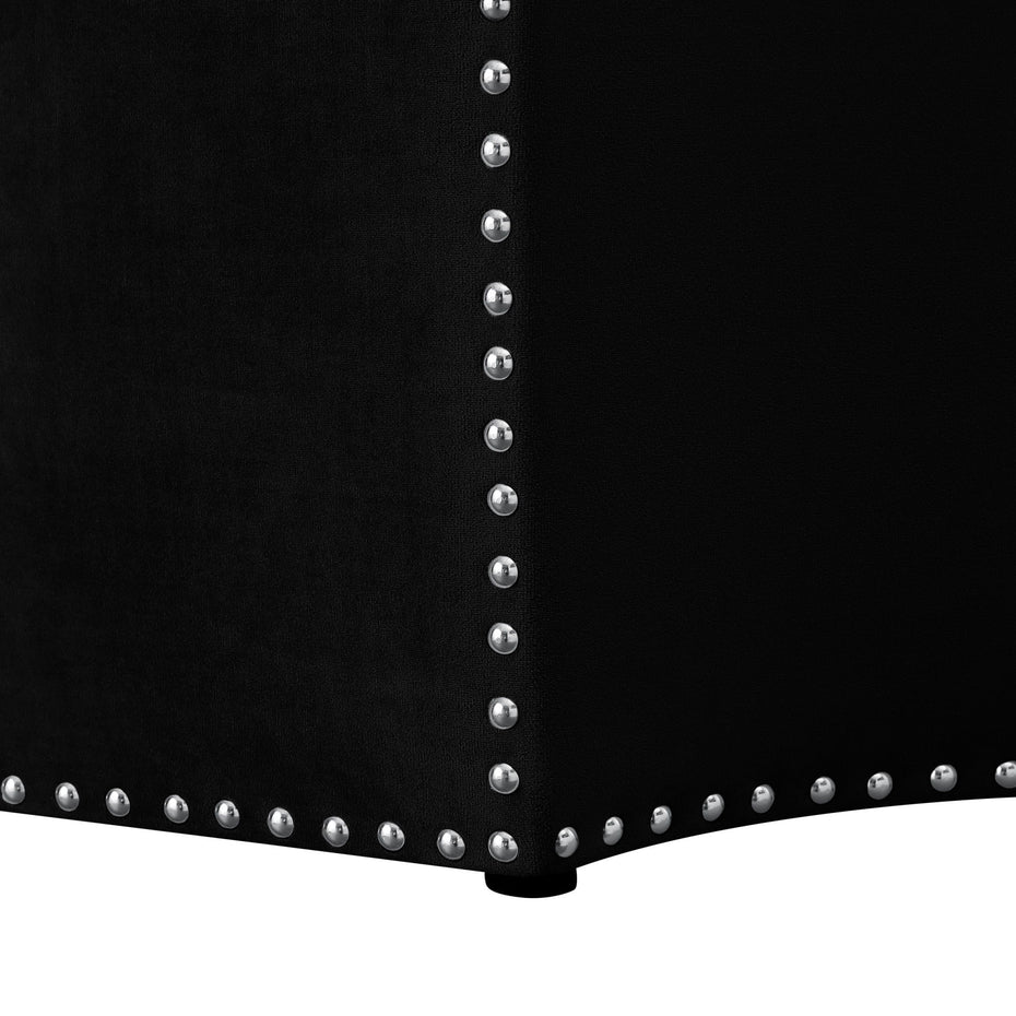 Velvet Specialty Cocktail Ottoman - Black