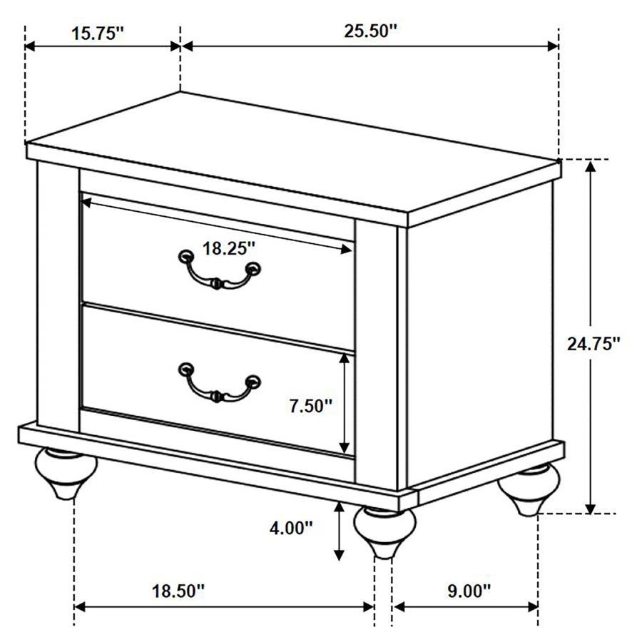 Stillwood - 2-Drawer Nightstand - Vintage Linen