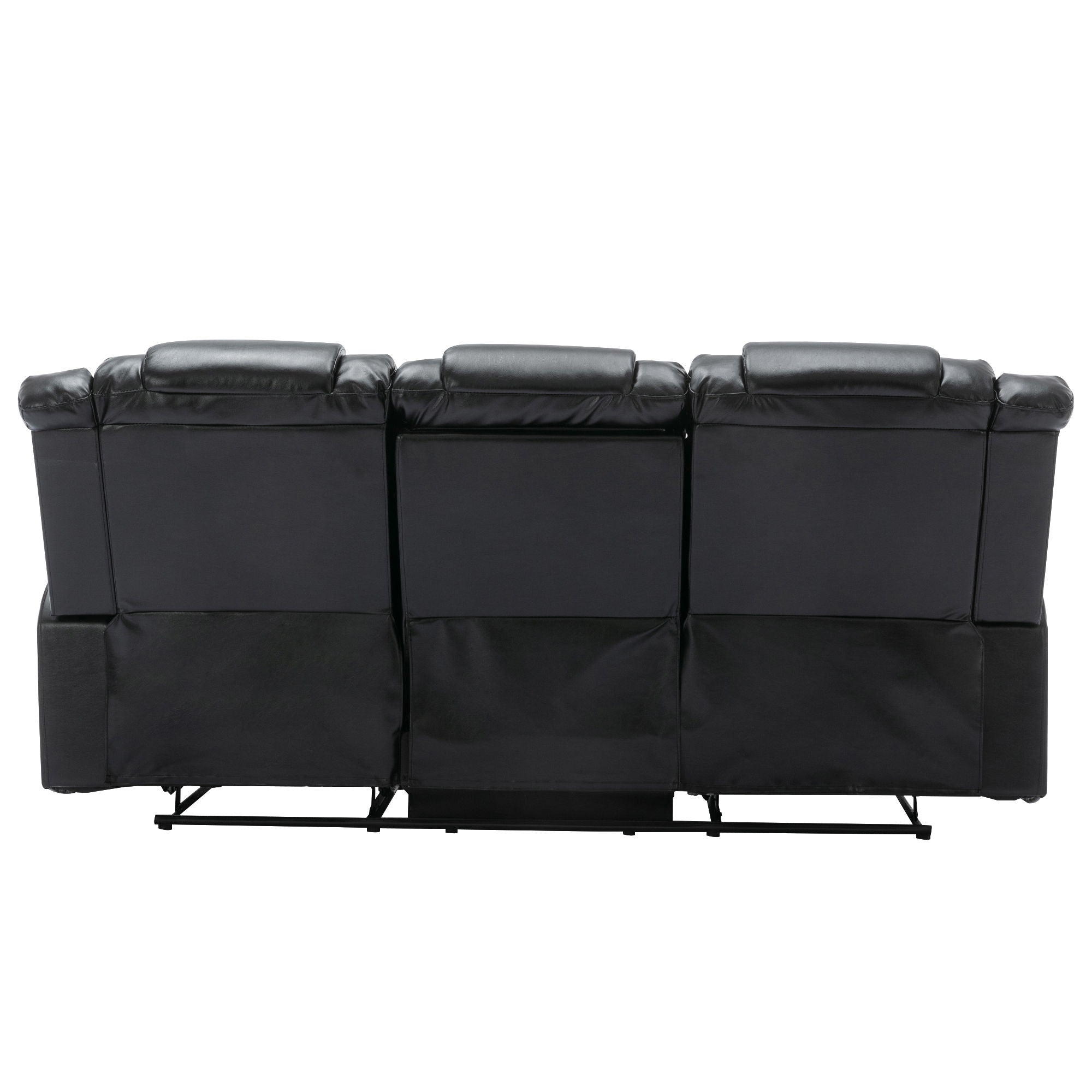 3 Seater Home Theater Recliner Manual Recliner Chair With Two Built-In Cup Holders For Living Room