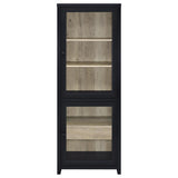 Denison - 67" 2-Door Media Tower Storage Cabinet - Black