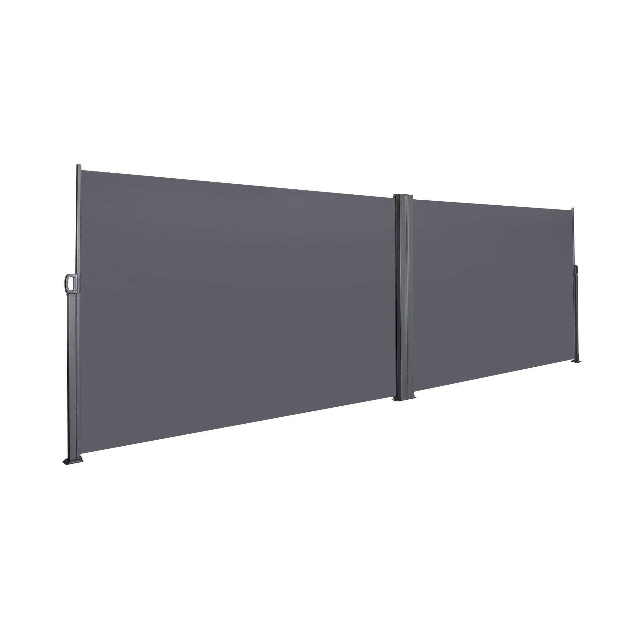 Retractable Side Awning, Waterproof & UV-Resistant, Privacy Screen Divider Roll Up Balcony - Gray