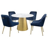 Ambrose - Round Marble Top Dining Table - Brushed Gold by Coaster Fine Furniture | Bel Furniture
