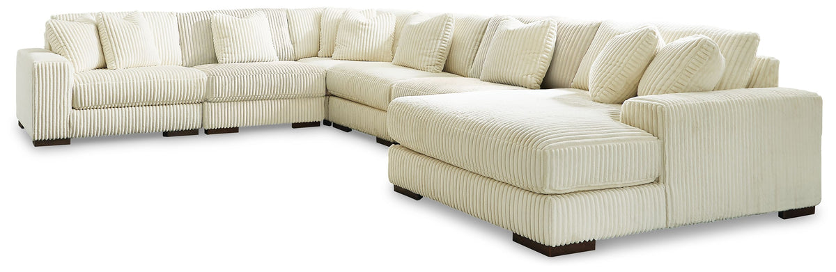 Lindyn - Sectional Beige 6 Pc. Right Arm Facing Corner Chaise Sectional by Signature Design by Ashley® | Bel Furniture