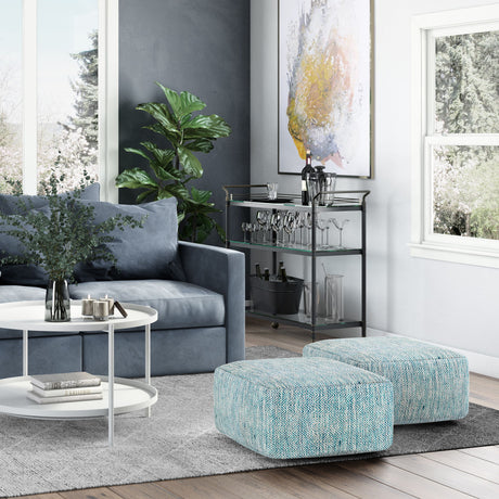 Nate - Handcrafted Square Pouf - view 6