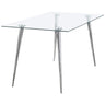 Gilman - Rectangular 64-inch Glass Top Dining Table White by CoasterEssence | Bel Furniture