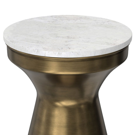 Raquel - Side Table - Antique Brass / White by Simpli-Home | Bel Furniture