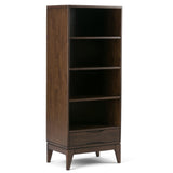 Harper - Bookcase With Storage - Walnut Brown by Simpli-Home | Bel Furniture