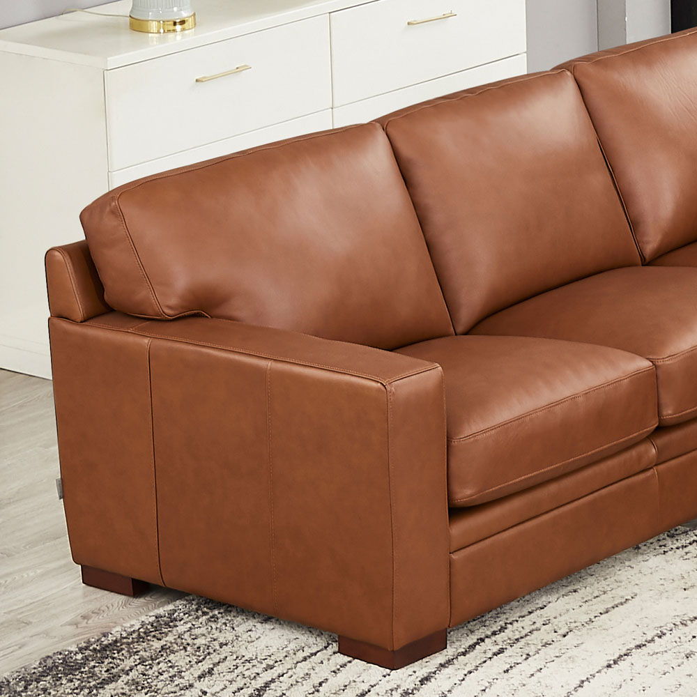 Dillon - Leather Right Chaise Sectional