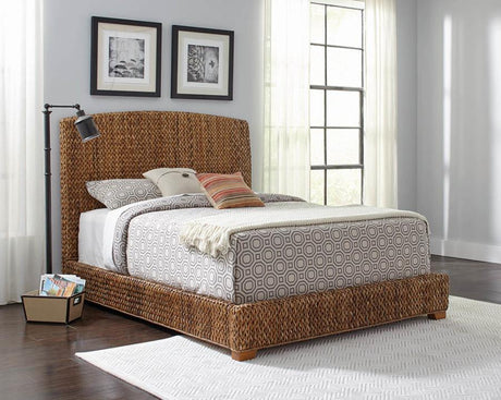 Laughton - Banana Leaf Panel Bed by CoasterEssence | Bel Furniture