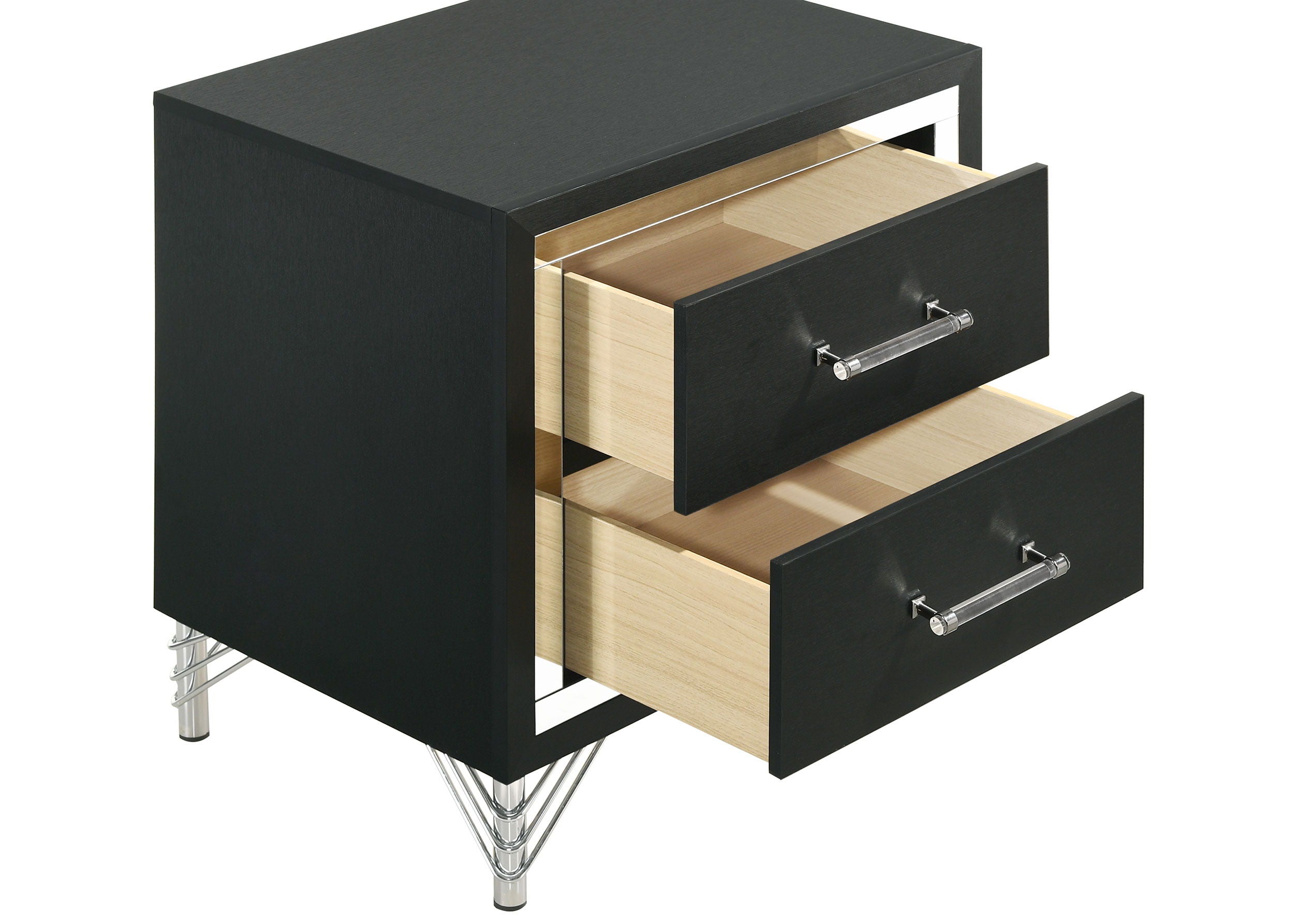 Lucia - 2-Drawer Nightstand Bedside Table - Black