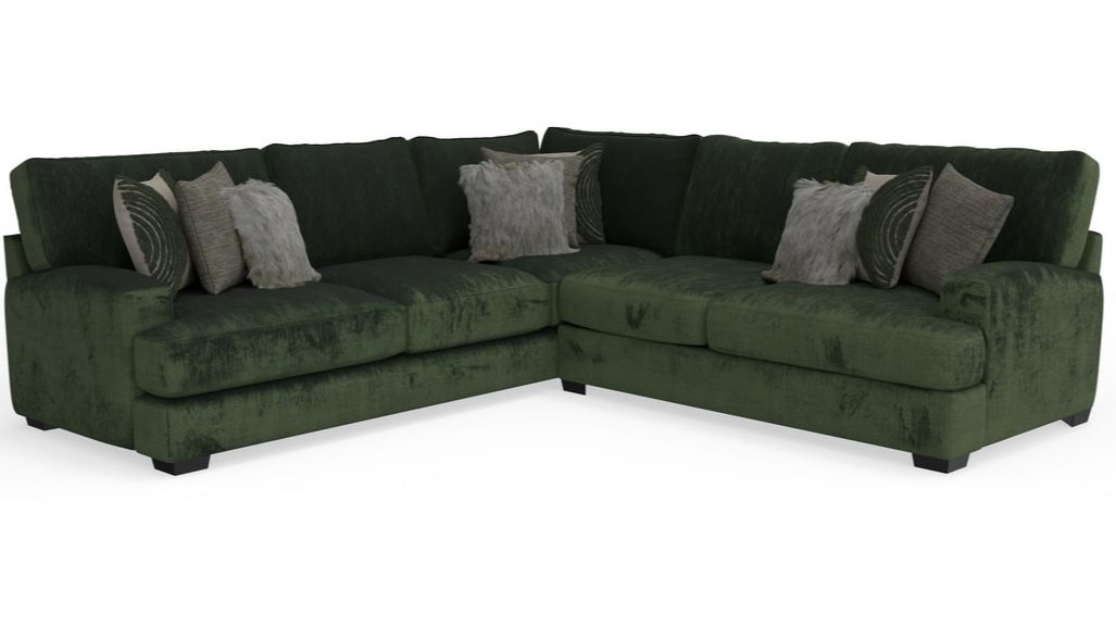 Corinthian Emerald Plush 2-Piece Sectional Sofa