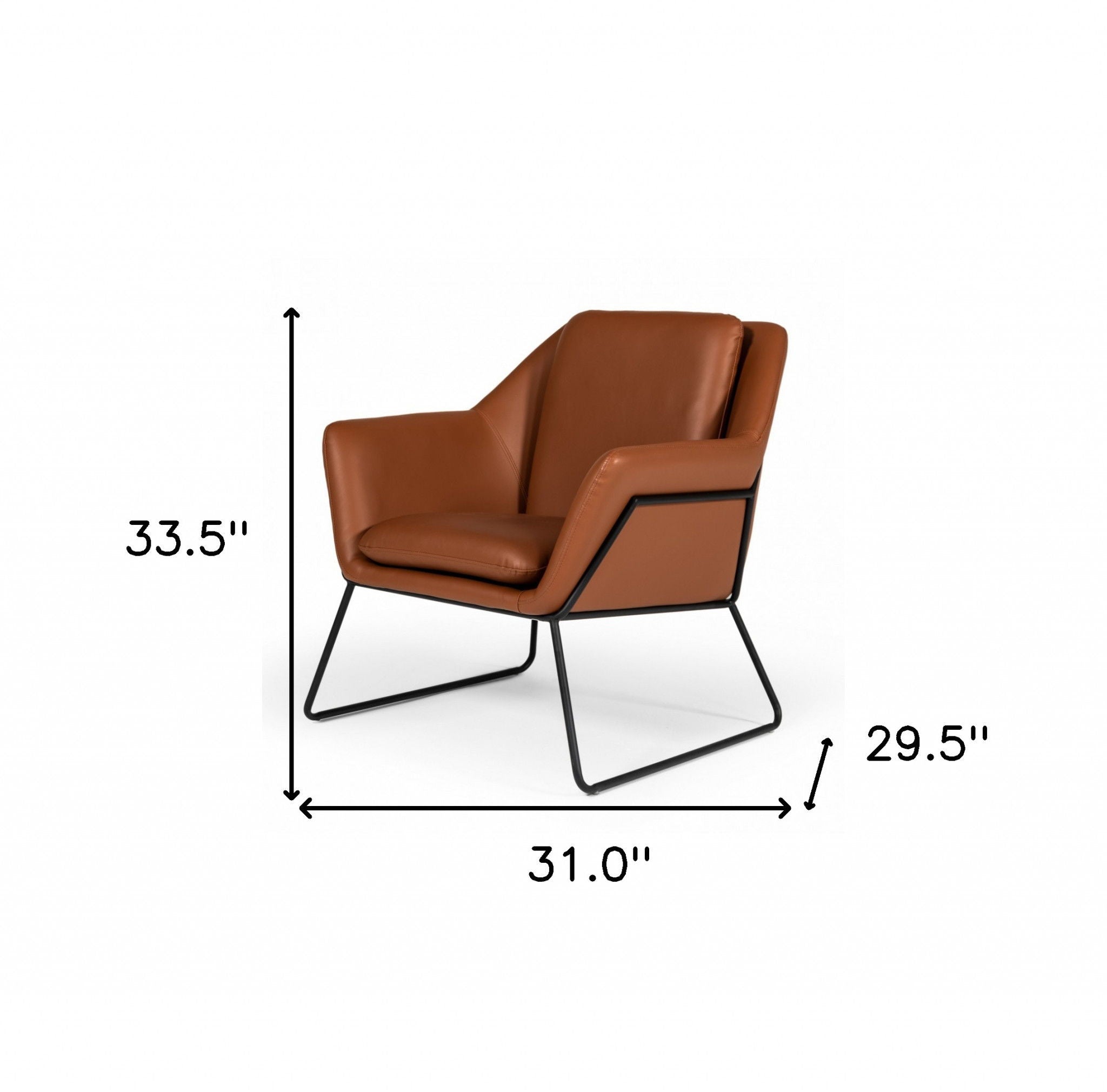 Faux Leather Lounge Chair - Brown / Black