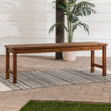 Modern Slat Top Solid Wood Patio Bench