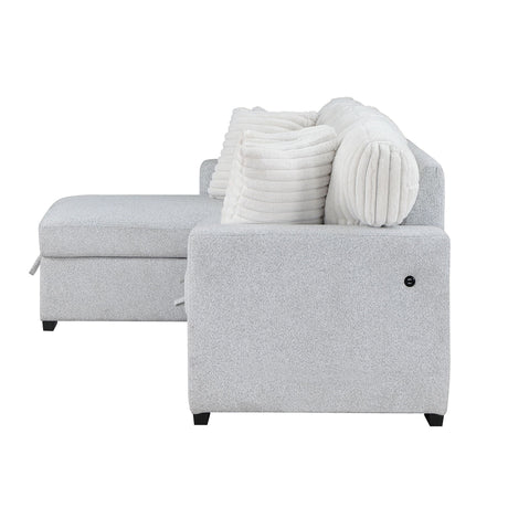 Ford - Reversible Pull Out Sofa Bed - Light Gray - view 4