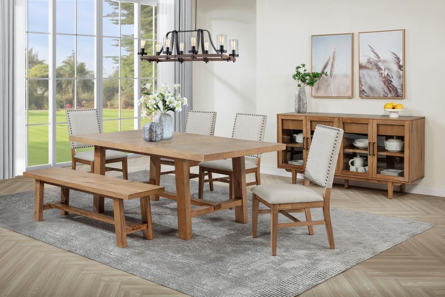 Middleton - Extension Leaf Dining Table - Natural Brown by Coaster Fine Furniture | Bel Furniture