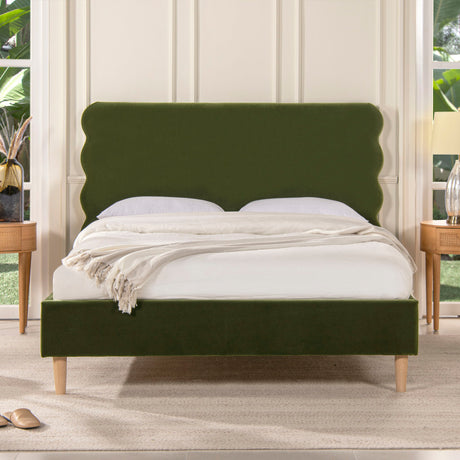 Stockholm - Modern Wavy Headboard Platform Bed by Jennifer Taylor Home | Bel Furniture