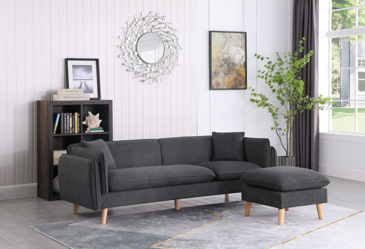 Brayden - Fabric Sectional Sofa Chaise by Lilola Home | Bel Furniture