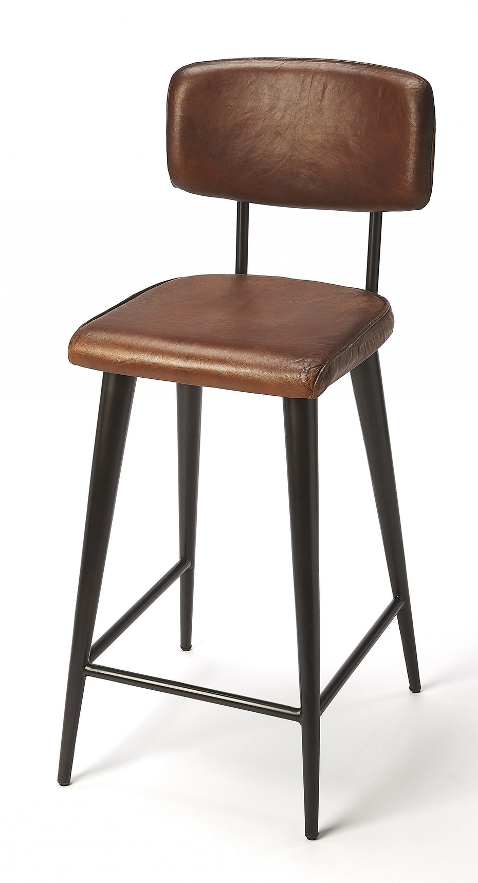 39" Iron Bar Chair - Brown / Black