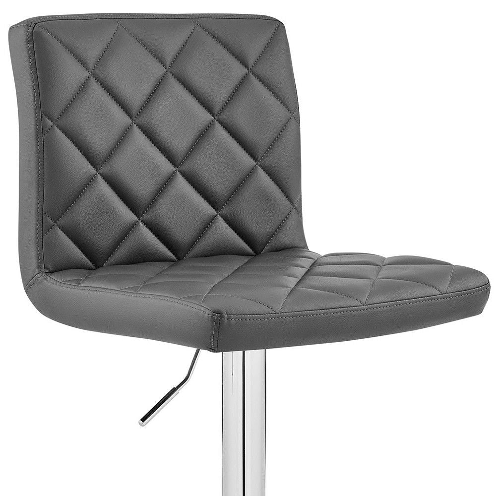 46" Swivel Low Back Adjustable Height Bar Chair - Gray / Silver