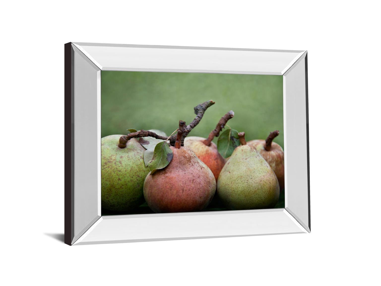 Comice Pear I By Rachel Perry - Mirror Framed Print Wall Art - Green