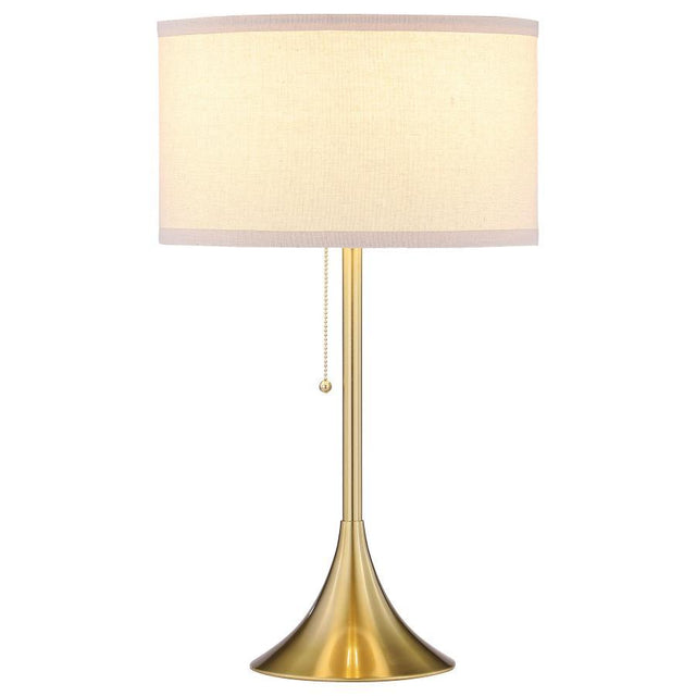 Elmira - Drum Shade Metal Lamp Gold Table Lamps by Coaster Fine Furniture | Bel Furniture